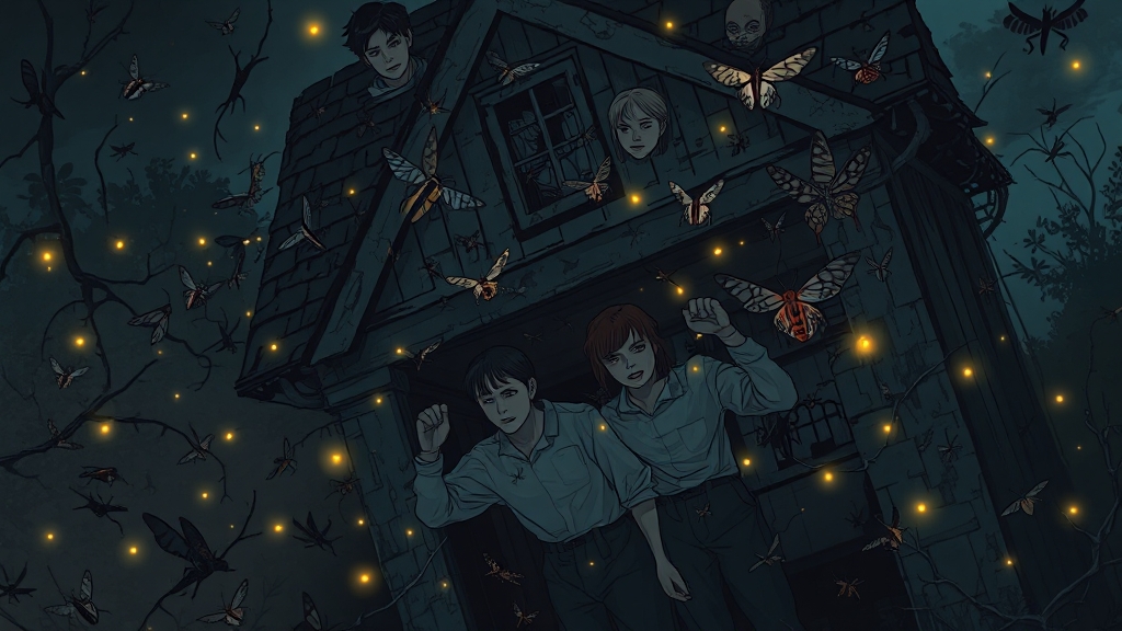집/몸에 벌레 꿈 (illustration 스타일)