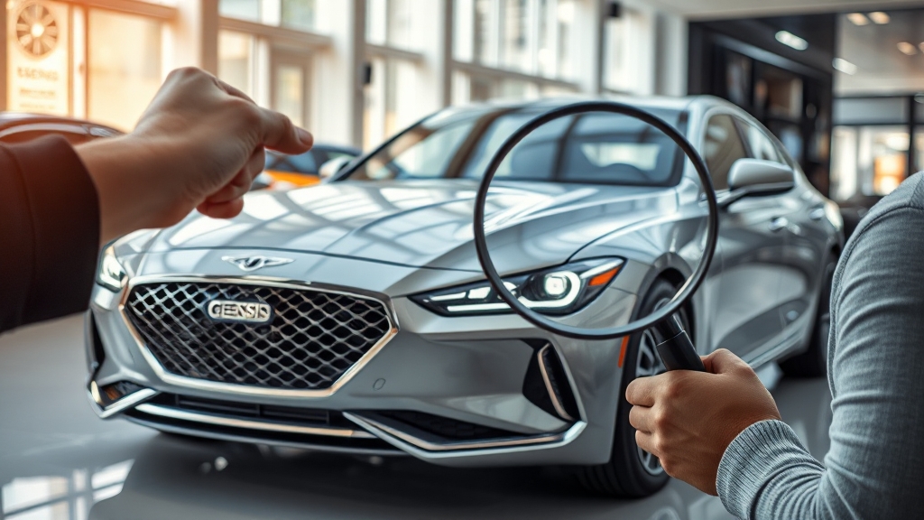 제네시스 중고차 구매 시 고려 사항 (realistic 스타일)