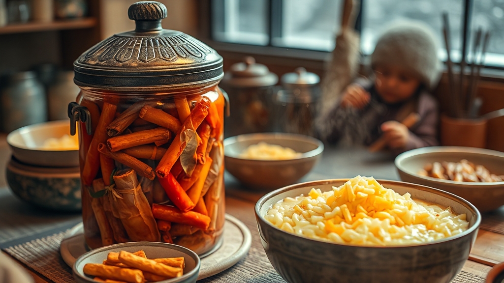 김장김치 보관 및 숙성 노하우 (realistic 스타일)