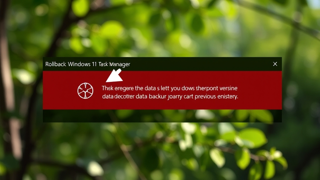 Windows 11 25H2 업데이트 후 작업 관리자 오류 해결 A to Z 8 문제 지속 시 이전 버전으로 롤백 (realistic 스타일)