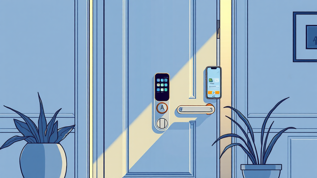 스마트 도어락, 이제 필수입니다! (illustration 스타일)