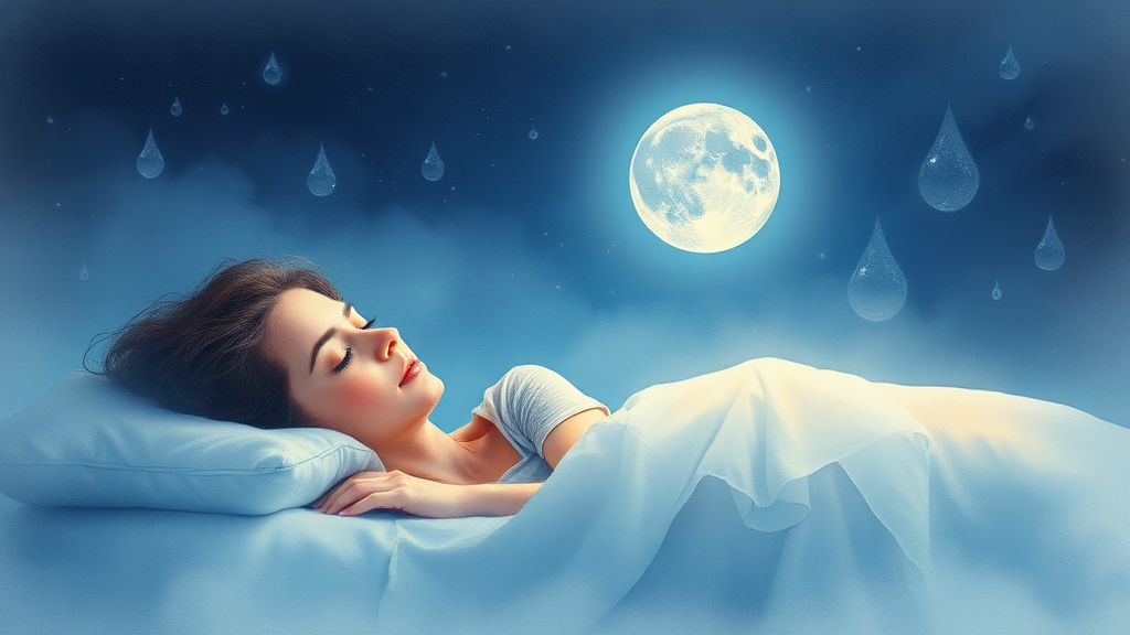 멜라토닌의 역할과 수면 효능 (watercolor 스타일)