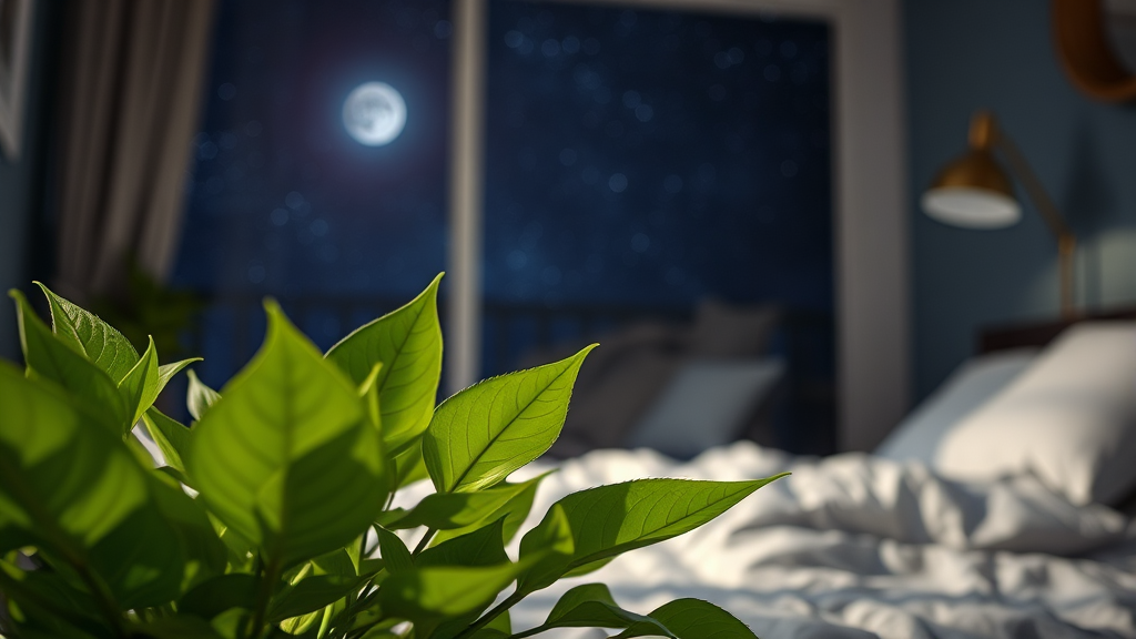 식물성 멜라토닌 섭취 시 주의사항 (realistic 스타일)