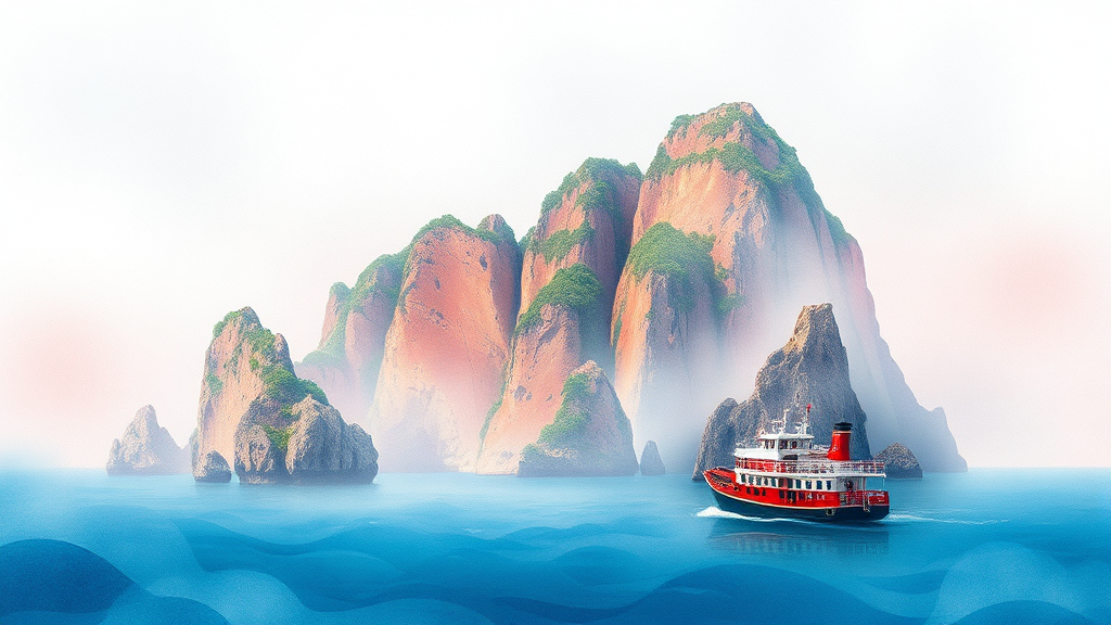 홍도 소개: 섬 정보 & 여행 매력 (watercolor 스타일)