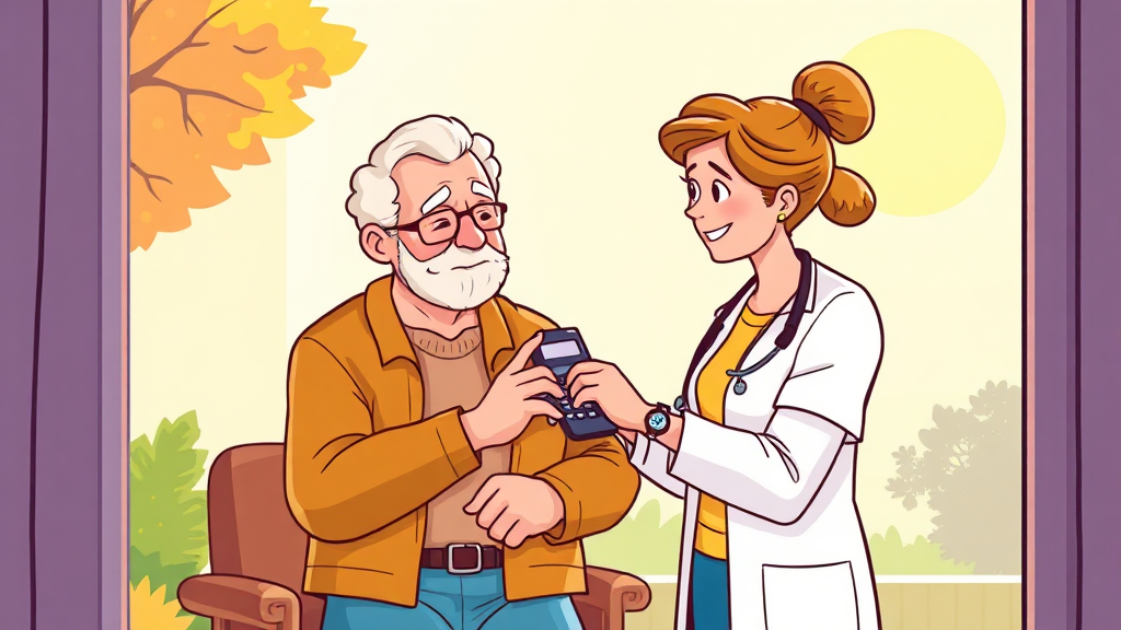 방문요양 이용 시간 및 비용 (cartoon 스타일)