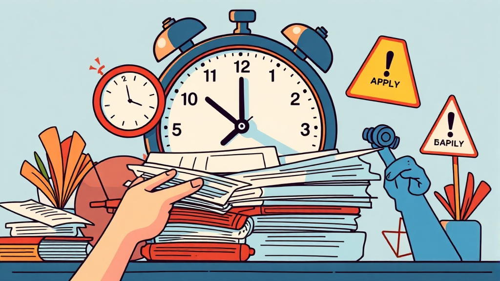 신청 기간 및 일정 확인! (illustration 스타일)